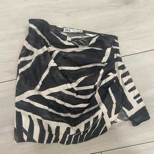 Zara Asymmetrical Zebra Mini Skirt